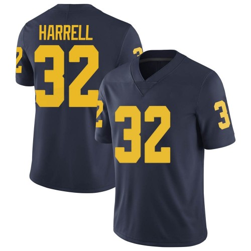 Jaylen Harrell Michigan Wolverines Men's NCAA #32 Navy Limited Brand Jordan College Stitched Football Jersey DUW8154JL
